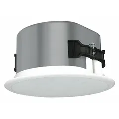 Passive 2-way ceiling-mount speaker for indoor use. Features 8 ohm impedance, 14 3/4 in overall width, and 9 in overall height. Suitable for distributed audio in commercial environments such as retail stores, offices, and conference rooms.
