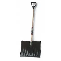 APPROVED VENDOR Snow Shovel, Steel, 18 in Blade Lg, 18 in Blade Wd, 37 in Handle Lg, D Grip, MPN 1640700