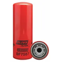 BALDWIN FILTERS Fuel Filter: Spin-On, 3 11/16 in Outside Dia, 1"-14 Thread Size, Cellulose, BF7587
