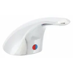 Zinc joystick handle with chrome finish for American Standard Colony Soft Series faucets. Includes set screw for secure attachment. Controls hot and cold water temperature. Suitable for replacement in residential or commercial plumbing applications.