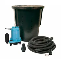 LITTLE GIANT Sump Pump Package: 20 gal Basin, 1/3 hp, 42 gpm @ 10' of Head, 22 ft Max. Head, Top (MPN 14940655)
