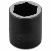 PROTO Impact Socket: 1/2 in Drive Size, Metric, 27 mm Socket Size, 6-Point, Std, 2 in Overall Lg (MPN J7427M)