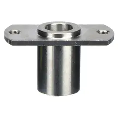 Oval quick-release pin receptacle designed for 1/4 in pin diameter. Used to securely mount and align quick-release pins in industrial equipment such as jigs, fixtures, and machinery guards. Suitable for applications requiring frequent pin insertion and removal.
