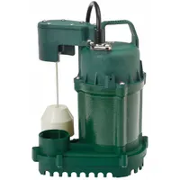 ZOELLER Submersible Sump Pump: 1/3 hp, 115V AC, 30 gpm Flow Rate @ 10' of Head, 1 1/2 in FNPT, Auto (MPN 73-0001)