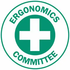 2-inch diameter, non-reflective, English-language circle label for identifying Ergonomics Committee members on hard hats. Supplied in a standard 4-pack. Suitable for use in industrial facilities requiring personnel identification on head protection.