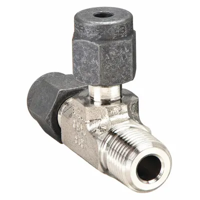 PARKER Compression Tee Fitting: 1/8 in OD x 1/8 in Pipe x 1/8 in OD Fitting Size - Single-Ferrule Stainless Steel Fittings