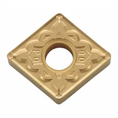 Diamond indexable turning insert for precision machining of non-ferrous materials, composites, and abrasive alloys. Used in turning, facing, and boring operations. Manufacturer part number CNMG433PQ CA510, also referenced as CNMG120412PQ.