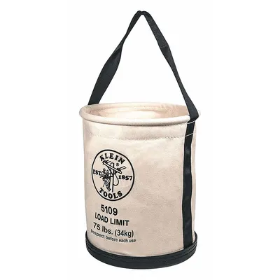 KLEIN TOOLS Bucket Bag: 12 in W x 15 in H, Off-White, Canvas, 0 Pockets - Canvas Bucket Bags