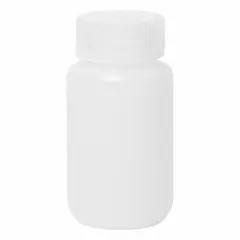 HDPE Wide Mouth Round Lab Bottle, 125 mL, Colorless, 38-415 mm Closure Included