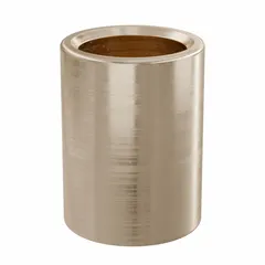 This lubricated general purpose metallic sleeve bearing is made from SAE 841 bronze and has a 9/16 in bore, 3/4 in OD, and 1 in length. It is rated for a maximum PV of 50,000 lb/sq in-fpm and is sold in a pack of 10. Suitable for use in conveyors, pumps, and material handling equipment where inch-dimensioned bores and moderate loads are present.