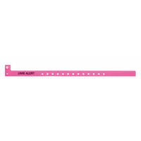 ID Wristband: Limb Alert, 12 7/8 in Overall Lg, 1 1/8 in Overall Wd, Plastic, Pink, 500 PK (MPN ALR-PP-07)
