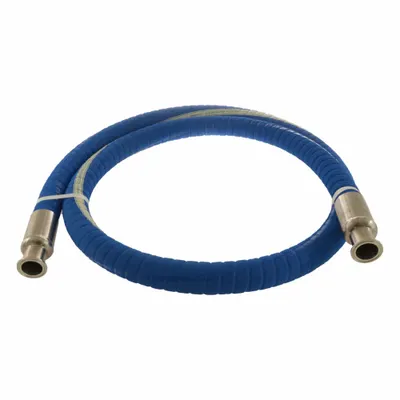 CONTINENTAL Suction and Discharge Hose: 1 1/2 in Hose Inside Dia., 200 psi, Blue - Polyethylene Potable Water Suction & Discharge Hose Assemblies with Corrugated EPDM Cover and Double Helix Wire Reinforcement