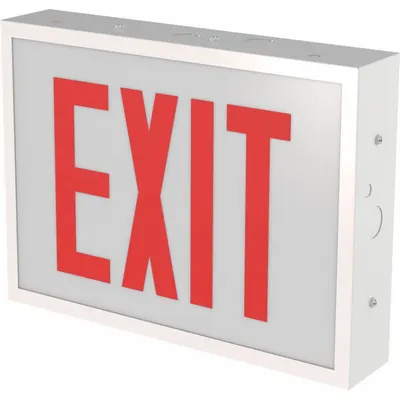 LITHONIA LIGHTING Exit Sign: LED, White, Red/Green, End, 90 min Emergency Illumination Time - Steel Lighted Exit Signs