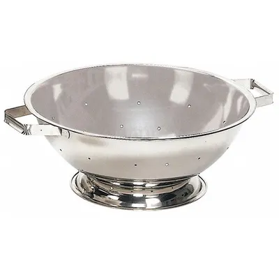 CRESTWARE Colander: 13 qt Capacity, 5 1/2 in Overall Ht, Stainless Steel - Colanders