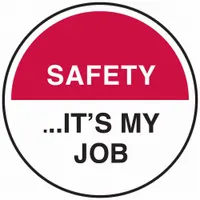 Hard Hat Label: Safety... It's My Job, 2 in Dia, English, Std, Non-Reflective, Universal, 4 PK (MPN 42271)