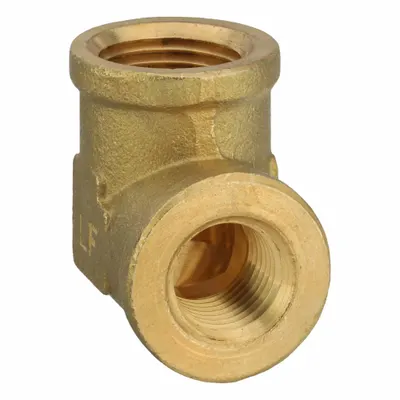 OEM Threaded High-Pressure Pipe Elbow, 90°, 3/8 in x 1/4 in, 1,000 psi, Brass - Threaded High-Pressure Pipe Fittings for Potable Water