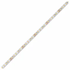 This 100 ft spool of 24 V DC dimmable tape light delivers 237 lm at 3000K white. The top-bend design allows flexible installation in coves, shelves, and display cases. Suitable for accent, task, and under-cabinet lighting in continuous runs up to 40 ft.