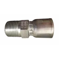 AEROQUIP Hydraulic Crimp Fitting: Steel x Steel, Straight, -4 For Hose Dash Size, Male x Genderless (MPN FJ3152-0404S)