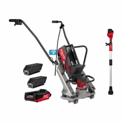 This kit includes an M18™ transfer pump and a vibratory screed, both powered by 18–72 V DC batteries. The pump handles fluid transfer, while the screed consolidates concrete for finishing. Suitable for construction and job site applications requiring cordless operation.