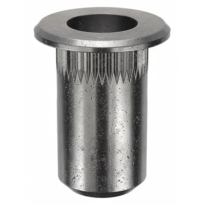 AVK Rivet Nut: #6-32 Thread Size, 1/2 in Overall Lg, 17/64 in Insert Dia, Round - Twist-Resistant Rivet Nuts