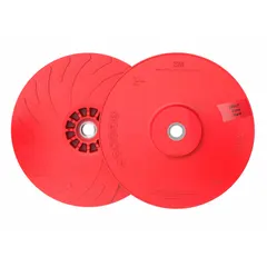 This 7-inch diameter air-cooled fiber disc backing pad features extra hard density for firm support during grinding and finishing. It has a 5/8"-11 threaded hole for tool connection. Suitable for use with compatible fiber discs on metal, wood, and composites. Sold in a pack of 10.