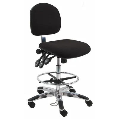 BENCHPRO Ergonomic Chair: Fabric, Armless, Ht Range 21 in to 31 in, 19 in Seat Wd - Fabric Lab Chairs