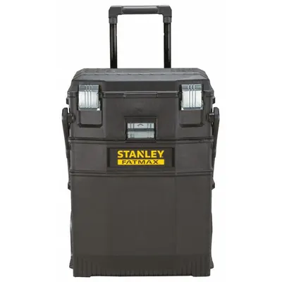 STANLEY Rolling Tool Box Set: 21 5/8 in W 13 3/4 in D 28 7/8 in H, Plastic, Black - Plastic Rolling Tool Box Sets