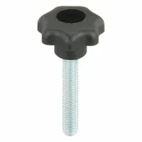 KIPP Hand Knob: 7 Point, Plastic w/ Steel Thread, M6 Thread, 35 mm Thread Lg, 25 mm Dia (MPN K0155.406X35)