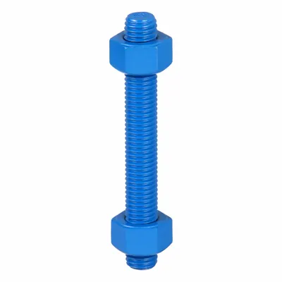 USA FASTENER Fully Threaded Stud: 5/8"-11 Thread Size, Steel, Grade B7, PTFE Coated - PTFE-Coated Fully-Threaded Rods & Studs