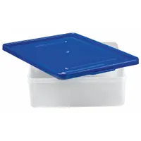 This polypropylene tray with lid provides chemical-resistant containment for organizing and protecting laboratory items. Overall length is 8 in. Suitable for storage of vials, tools, and samples in lab and industrial settings