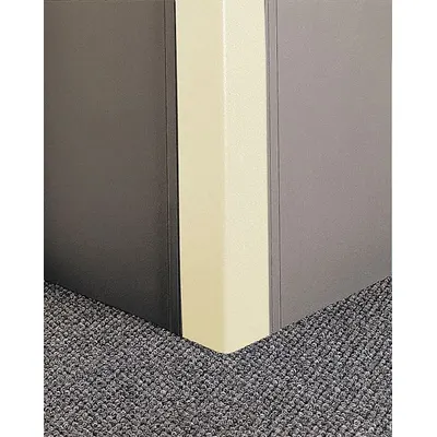 PAWLING Corner Guard: Corner Guard System, PETG, Ivory, 2 in Leg Wd - Fire-Rated Flush-Mount PETG Clip-On Corner Guards