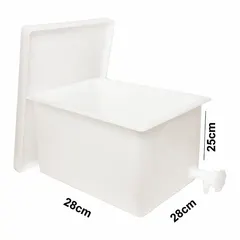 Rectangular HDPE Lab Tray with Lid and Faucet, 19 L, 11 in Overall Length, Non-Sterile, H34092-0000