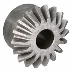 Steel miter gear with 18 straight teeth, 20 pressure angle, and 1/2 in bore diameter. Designed for right-angle power transmission between intersecting shafts in inch-system industrial machinery and conveyors.