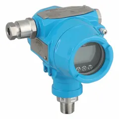 Intrinsically safe electrical pressure transmitter with a range of -14.5 to 250 psi and 4-20 mA output. Constructed with aluminum and 316 stainless steel, NPT connection, and IP67 enclosure. Certified Class II, Div 1, Groups E, F, G for use in hazardous industrial environments.