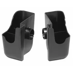 This black condiment caddie is made of high-impact plastic and measures 5 1/2 inches high, 2 3/4 inches wide, and 4 3/4 inches deep. It is NSF Certified for use in foodservice environments. Commonly used to organize condiment packets or cups at condiment bars, cafeterias, and concession stands.