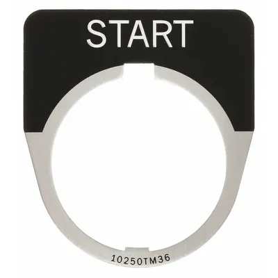 EATON Legend Plate: 30 mm Panel Mounting Size, Half-Round, 1 5/8 in Overall Wd - Push-Button Rings & Plates