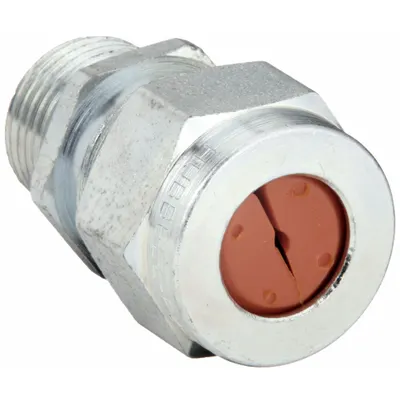 HUBBELL WIRING DEVICE-KELLEMS Liquid Tight Cord Connector: Steel, 1/2 in MNPT, 0.13 in to 0.19 in, Silver - Straight Metallic Cable Grips