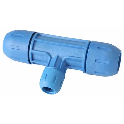 RAPIDAIR Compression Tee Fitting: 2 in OD x 2 in OD x 3/4 in OD, Nylon - Compressed Air System Nylon Compression Fittings