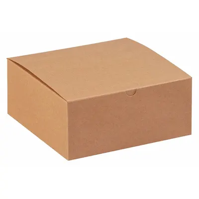 PARTNERS BRAND Gift Box: 8 in Inside Lg, 8 in Inside Wd, 3 1/2 in Inside Ht, Kraft - Gift Boxes