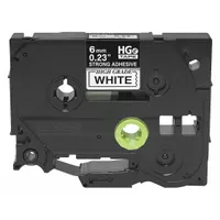 Combined Label and Ribbon Cartridge: 15/64 in x 26 1/4 ft, Polyester, White (Gloss), Indoor/Outdoor (MPN HGeS2115PK)