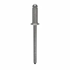 Steel flush-mount blind rivet with 0.122-inch diameter, 1 20/43-inch overall length, and 3/8-inch body length. Designed for inch-system applications where a smooth, low-profile finish is required. Suitable for fastening sheet metal, panels, and assemblies in general fabrication. Supplied in a 500-piece pack.