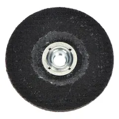 This Type 27 depressed center grinding wheel is designed for cool-cutting on carbon and stainless steel. It features a ceramic grain with 24 grit for heavy stock removal and weld grinding. The wheel measures 7 inches in diameter, 1/4 inch thick, with a 5/8"-11 threaded arbor hole. Suitable for fabrication, metalworking, and maintenance applications.