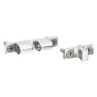 Zinc grab catch with pull opening action. Height 5/16 in, width 1 11/16 in. Used to secure cabinet or panel doors in industrial enclosures, typical for machining, electrical, and material handling applications requiring a manually operated latch