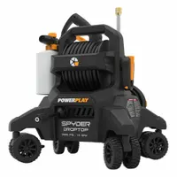 Cart-mounted cold water pressure washer with direct pump drive and electric burner fuel. Operates on 120 V single-phase power, delivering 2,050 psi at 1.5 gpm. Suitable for cleaning equipment, surfaces, and industrial maintenance tasks requiring cold water only