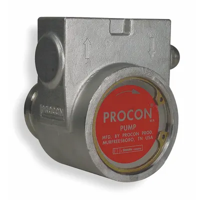 PROCON Rotary Vane Pump: Direct Drive, Stainless Steel Body, 1/2" NPT, 190 gph Max. Flow - Carbonator Mount Rotary Vane Pump Heads
