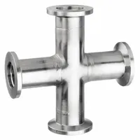 Vacuum Cross Fitting: 2 in OD x 2 in Pipe x 2 in OD x 2 in OD x 2 in Pipe, KF x KF x KF x KF, 50 (MPN ZUSA-TF-VAC-72)