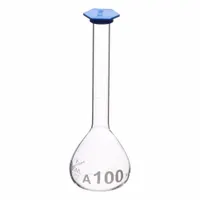 QORPAK Volumetric Flasks: 100 mL, Gray, Round, A, Includes Closure, 2.5 in Overall Ht (MPN 278384)