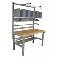 Packing Table: 750 lb Wt Capacity, 30 in Min Tabletop Ht, 36 in Max Tabletop Ht, Unfinished, Gray (MPN IWBPB6030DS)