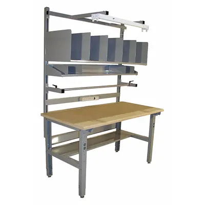 PRO-LINE Packing Table: 750 lb Wt Capacity, 30 in Min Tabletop Ht, 36 in Max Tabletop Ht - Particleboard-Top Packing Tables