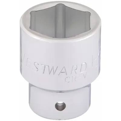 WESTWARD Socket: SAE, 3/4 in Drive Size, 1 9/16 in Socket Size, 6-Point, Std, Chrome - 3/4" Drive Hand Sockets
